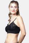 PrettyCat Padded Non Wired 3/4th Coverage Bralette - Black — thumbnail 3