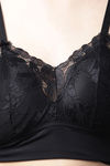 PrettyCat Padded Non Wired 3/4th Coverage Bralette - Black — thumbnail 6