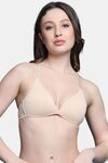 PrettyCat Lightly Padded Non Wired Sexy Plunge Bra For Women - Beige — thumbnail 1