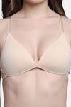 PrettyCat Lightly Padded Non Wired Sexy Plunge Bra For Women - Beige — thumbnail 5