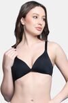 PrettyCat Lightly Padded Non Wired Sexy Plunge Bra For Women - Black — thumbnail 1