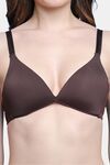 PrettyCat Lightly Padded Non Wired Sexy Plunge Bra For Women - Brown — thumbnail 5