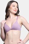 PrettyCat Lightly Padded Non Wired Sexy Plunge Bra For Women - Mauve — thumbnail 1
