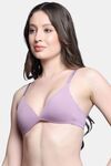 PrettyCat Lightly Padded Non Wired Sexy Plunge Bra For Women - Mauve — thumbnail 2