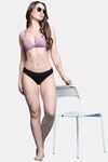 PrettyCat Lightly Padded Non Wired Sexy Plunge Bra For Women - Mauve — thumbnail 4