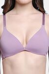 PrettyCat Lightly Padded Non Wired Sexy Plunge Bra For Women - Mauve — thumbnail 5