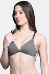 PrettyCat Lightly Padded Non Wired Sexy Plunge Bra For Women - Mouse — thumbnail 2