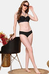 PrettyCat Lightly Padded Balconette Bra With Shine Strap for Women & Girls - Black — thumbnail 4