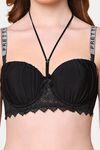 PrettyCat Lightly Padded Balconette Bra With Shine Strap for Women & Girls - Black — thumbnail 5