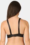 PrettyCat Monogram Shine Straps Underwire Sexy Pushup Bra - Black — thumbnail 3