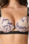 PrettyCat Monogram Shine Straps Underwire Sexy Pushup Bra - Purple — thumbnail 5