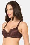 PrettyCat Sexy Lightly Padded Underwire T-shirt bra with bows - Brown — thumbnail 2