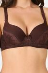 PrettyCat Sexy Lightly Padded Underwire T-shirt bra with bows - Brown — thumbnail 5
