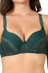 PrettyCat Sexy Lightly Padded Underwire T-shirt bra with bows - Green — thumbnail 5