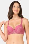 PrettyCat Sexy Lightly Padded Underwire T-shirt bra with bows - Pink — thumbnail 1