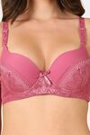 PrettyCat Sexy Lightly Padded Underwire T-shirt bra with bows - Pink — thumbnail 5