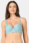 PrettyCat Lightly Padded Underwire Sexy T-shirt Bra With Teddy Print - Blue — thumbnail 1