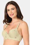 PrettyCat Lightly Padded Underwire Sexy T-shirt Bra With Teddy Print - Green — thumbnail 2