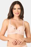PrettyCat Lightly Padded Underwire Sexy T-shirt Bra With Teddy Print - Pink — thumbnail 1