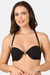 PrettyCat Back Shine T straps Front Open Sexy Plunge Bra - Black — thumbnail 1