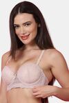 PrettyCat Women Sexy Underwire Balconette Lace Bra - Beige — thumbnail 2