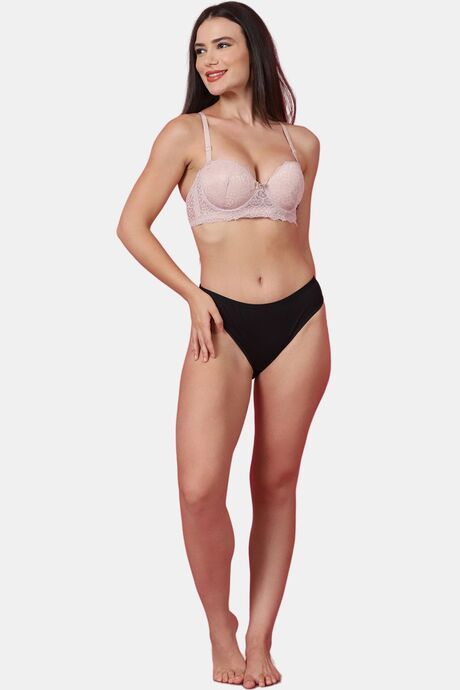 PrettyCat Women Sexy Underwire Balconette Lace Bra - Beige — image 4