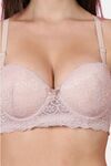 PrettyCat Women Sexy Underwire Balconette Lace Bra - Beige — thumbnail 5