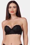 PrettyCat Women Sexy Underwire Balconette Lace Bra - Black — thumbnail 1