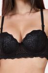 PrettyCat Women Sexy Underwire Balconette Lace Bra - Black — thumbnail 5