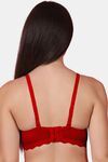 PrettyCat Women Sexy Underwire Balconette Lace Bra - Maroon — thumbnail 3