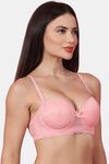 PrettyCat Women Sexy Underwire Balconette Lace Bra - Peach — thumbnail 2