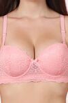 PrettyCat Women Sexy Underwire Balconette Lace Bra - Peach — thumbnail 5