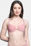 PrettyCat Lightly Padded Underwire T-Shirt Bra For Women - Pink — thumbnail 1