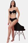 PrettyCat Women Lightly Padded Underwire Sexy Balconette Bra With Cage Strap. - Black — thumbnail 4