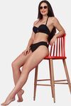 PrettyCat Women Lightly Padded Underwire Sexy Balconette Bra - Black — thumbnail 4