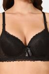 PrettyCat Women Lightly Padded Underwire Sexy Lace T-Shirt Bra - Black — thumbnail 5