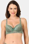 PrettyCat Women Lightly Padded Underwire Sexy Lace T-Shirt Bra - Green — thumbnail 1