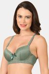 PrettyCat Women Lightly Padded Underwire Sexy Lace T-Shirt Bra - Green — thumbnail 2
