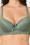 PrettyCat Women Lightly Padded Underwire Sexy Lace T-Shirt Bra - Green — thumbnail 5