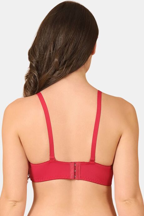 PrettyCat Women Lightly Padded Underwire Sexy Lace T-Shirt Bra - Maroon — image 3