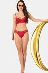 PrettyCat Women Lightly Padded Underwire Sexy Lace T-Shirt Bra - Maroon — thumbnail 4