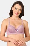 PrettyCat Women Lightly Padded Underwire Sexy Lace T-Shirt Bra - Mauve — thumbnail 1