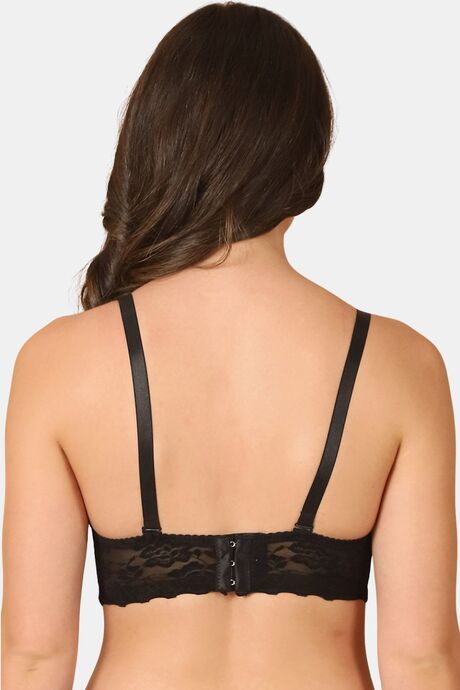 PrettyCat Women High Quality Floral Trim Lace T-Shirt Bra - Black — image 3