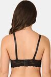 PrettyCat Women High Quality Floral Trim Lace T-Shirt Bra - Black — thumbnail 3