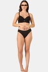 PrettyCat Women High Quality Floral Trim Lace T-Shirt Bra - Black — thumbnail 4