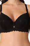 PrettyCat Women High Quality Floral Trim Lace T-Shirt Bra - Black — thumbnail 5