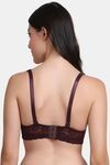PrettyCat Women High Quality Floral Trim Lace T-Shirt Bra - Wine — thumbnail 3