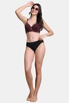 PrettyCat Women High Quality Floral Trim Lace T-Shirt Bra - Wine — thumbnail 4