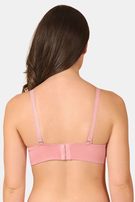 PrettyCat Lightly Padded Underwire Sexy Lace T-Shirt Bra - Pink — image 3