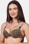 PrettyCat Shine Strap Sexy Front Open Underwire Pushup Bra - Brown — thumbnail 2